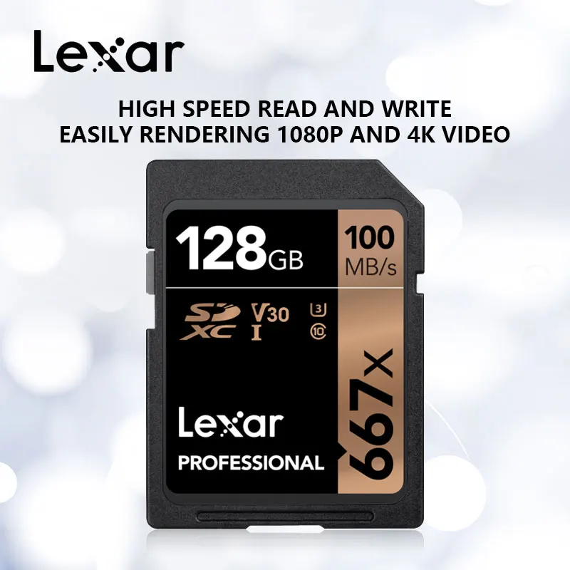Lexar 667x SD карта, карта памяти Micro SD карта SDXC Class10 256 ГБ 64G 128G tf карта C10 UHS-I 100 МБ/с. флеш-карта для Full HD Камера