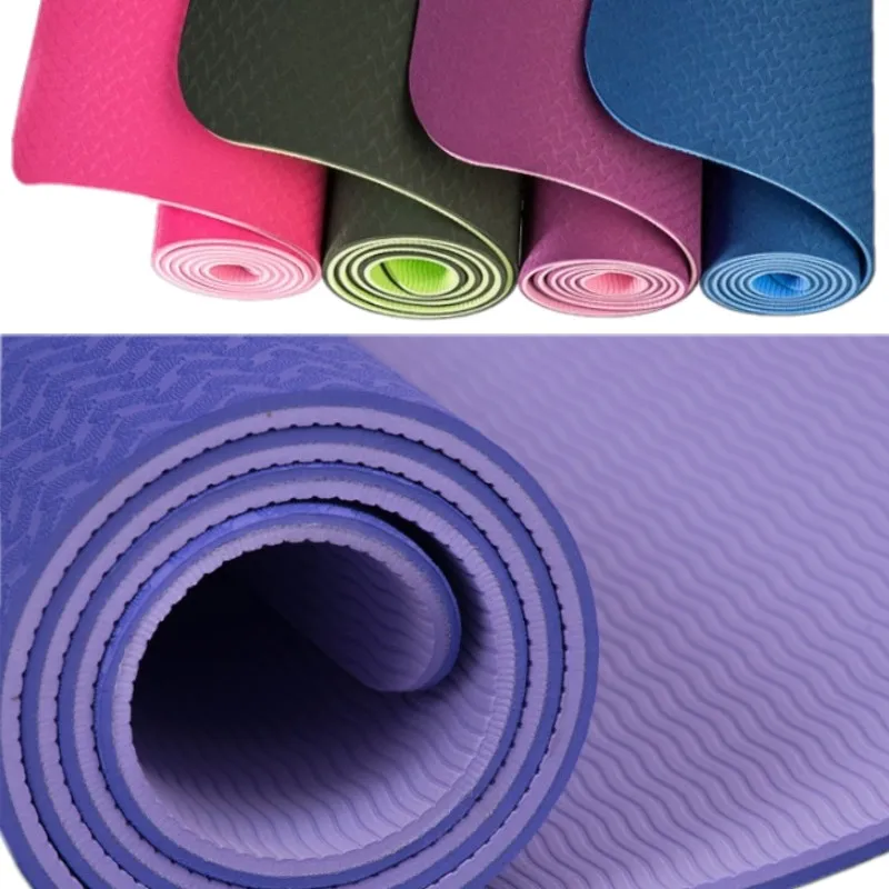 

6MM TPE Yoga Mat for Fitness Sports Mats Double Sided Color Fitness Gym Mat Environmental Tasteless Yoga Mat Pilates Pad