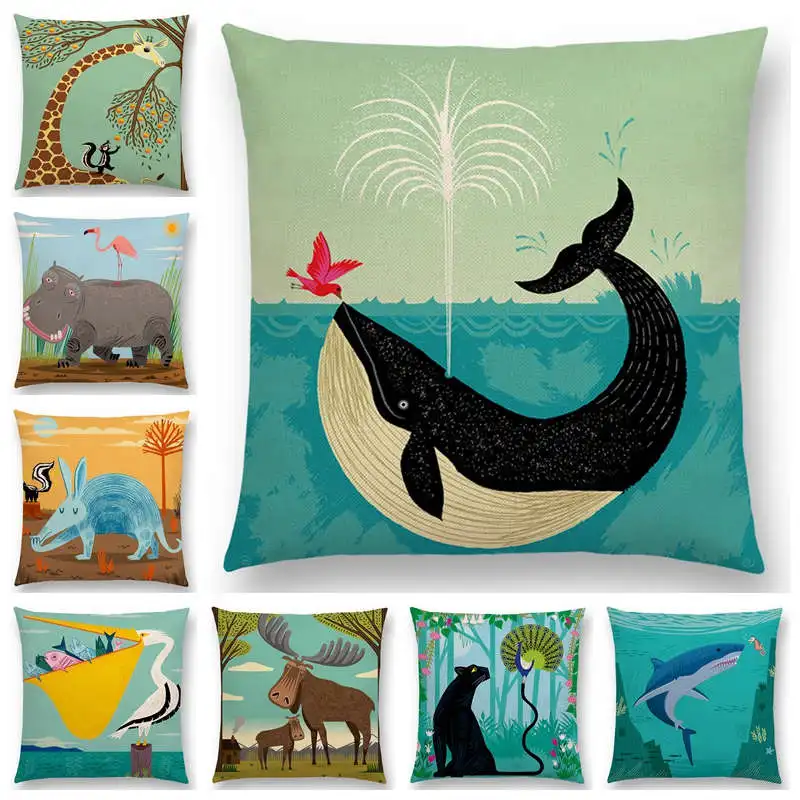 Чехол для дивана с забавными мультяшными животными хорошими друзьями счастливой