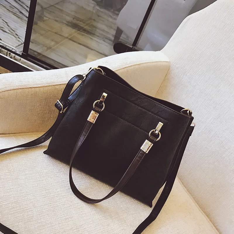 Модные кожаные одноцветное Цвет Tote Для женщин hasp и молния Сумки Crossbody на плечо