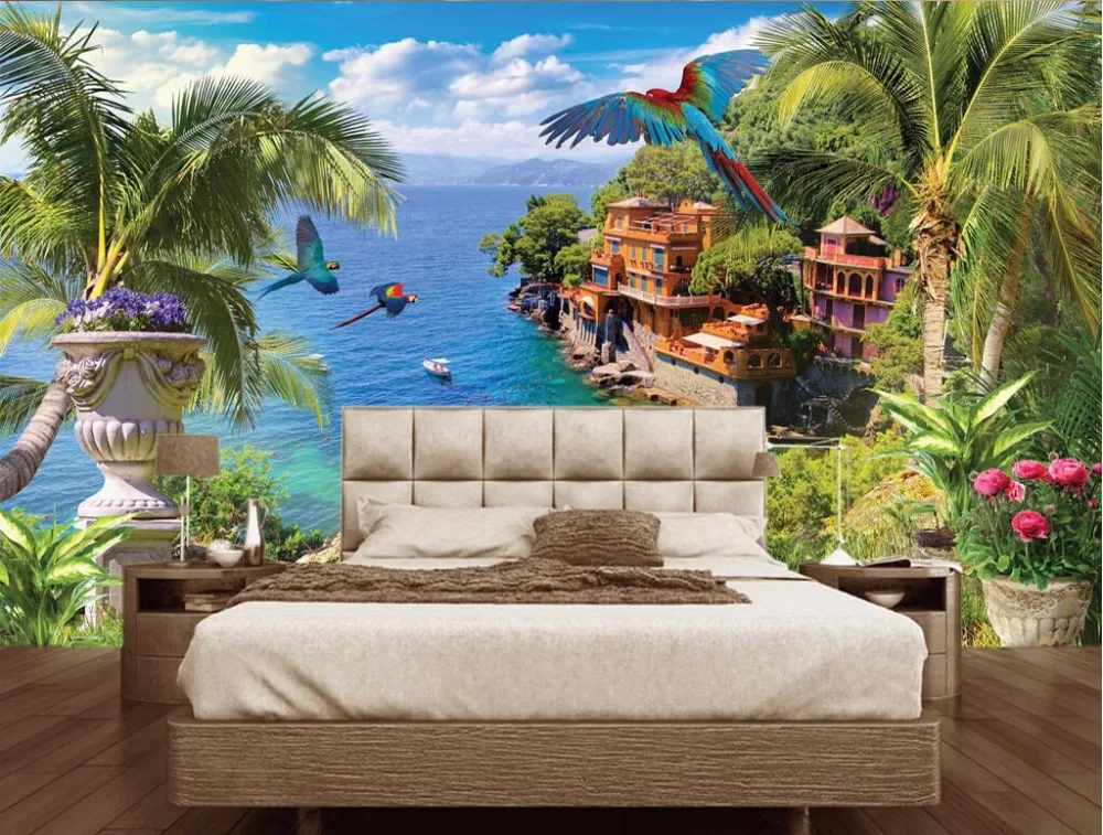 Пользовательские фото дизайн 3d настенные фрески обои голубое побережье