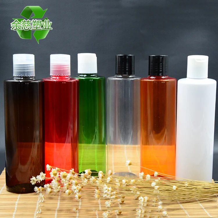 

Colorful 250ml flat shoulder press lotion gel bottle shampoo bottle 10pcs/lot