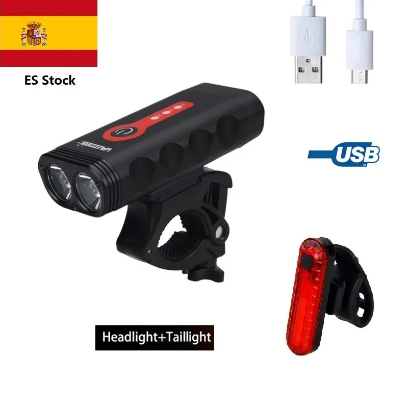 VastFire Rechargeable MTB Bike Light 2 LED lamp beads Bicycle light Lamp USB Front Headlight Cycling | Спорт и развлечения