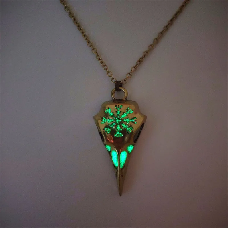 Ancient silver green Горячая Распродажа Ретро Серебряный Осьминог светящийся медальон кулон ожерелье светящееся в темноте ожерелье винтажное украшение для женщин чокер - Окраска металла: Ancient silver green