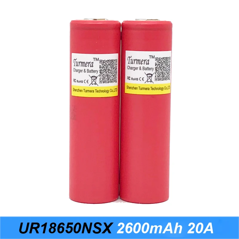 18650 оригинальный аккумулятор Turmera для Sanyo UR18650NSX 2600 мАч 20A 3 7 в электронного