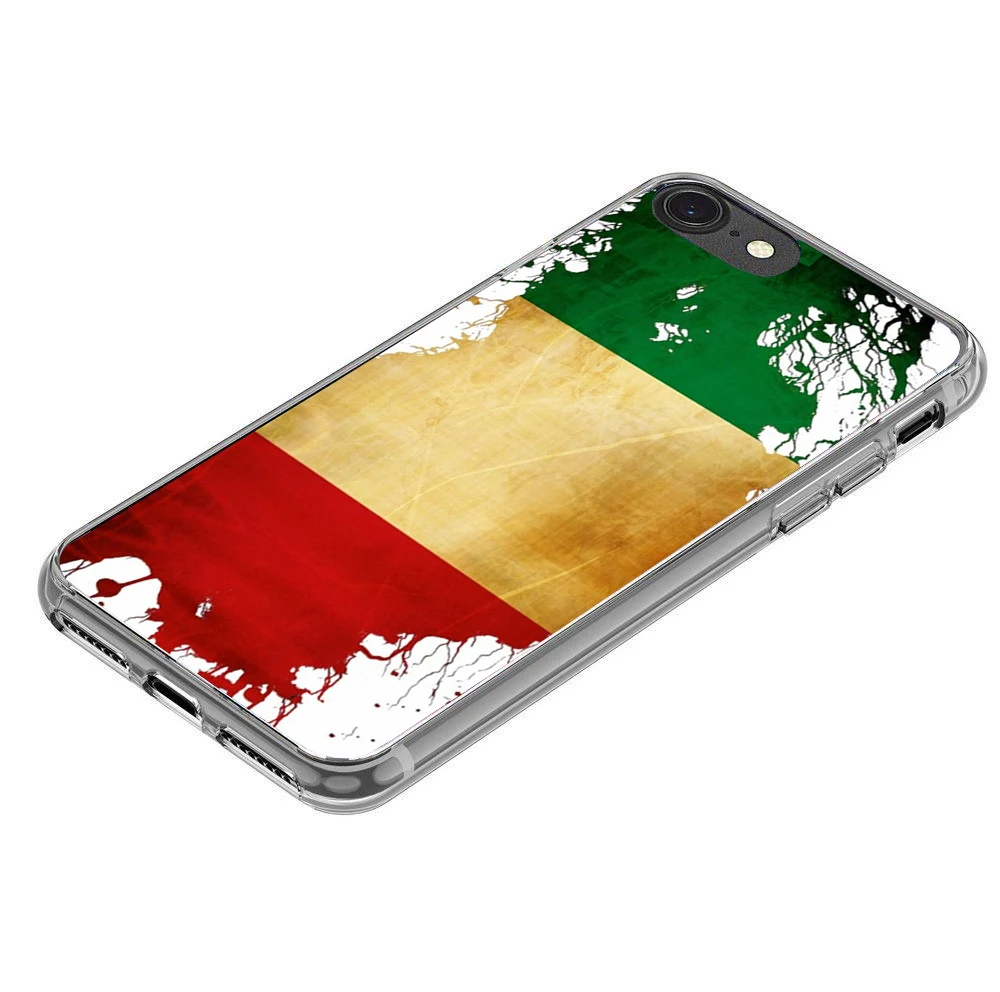 Italy flag clear Soft Transparent Silicone case Cover For iPhone X 8 7 7Plus 6 6S Plus 5 5S SE |