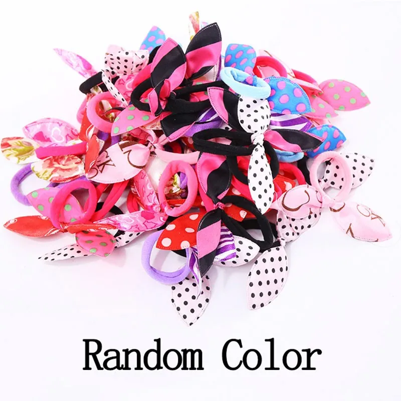 10 шт./лот Модные женские повязки для волос с милыми кроличьими ушками нейлоновые