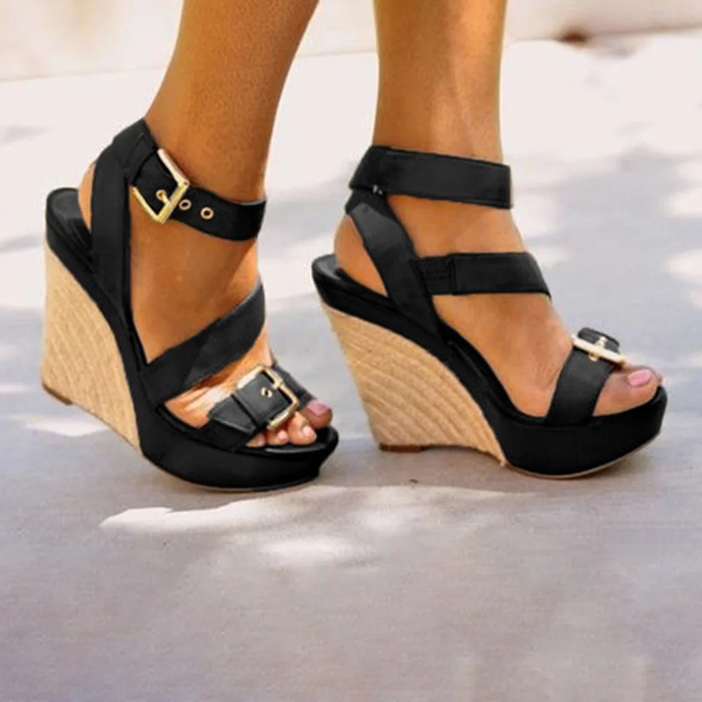 Летние босоножки Женская обувь в стиле ретро сандалии из искусственной кожи на