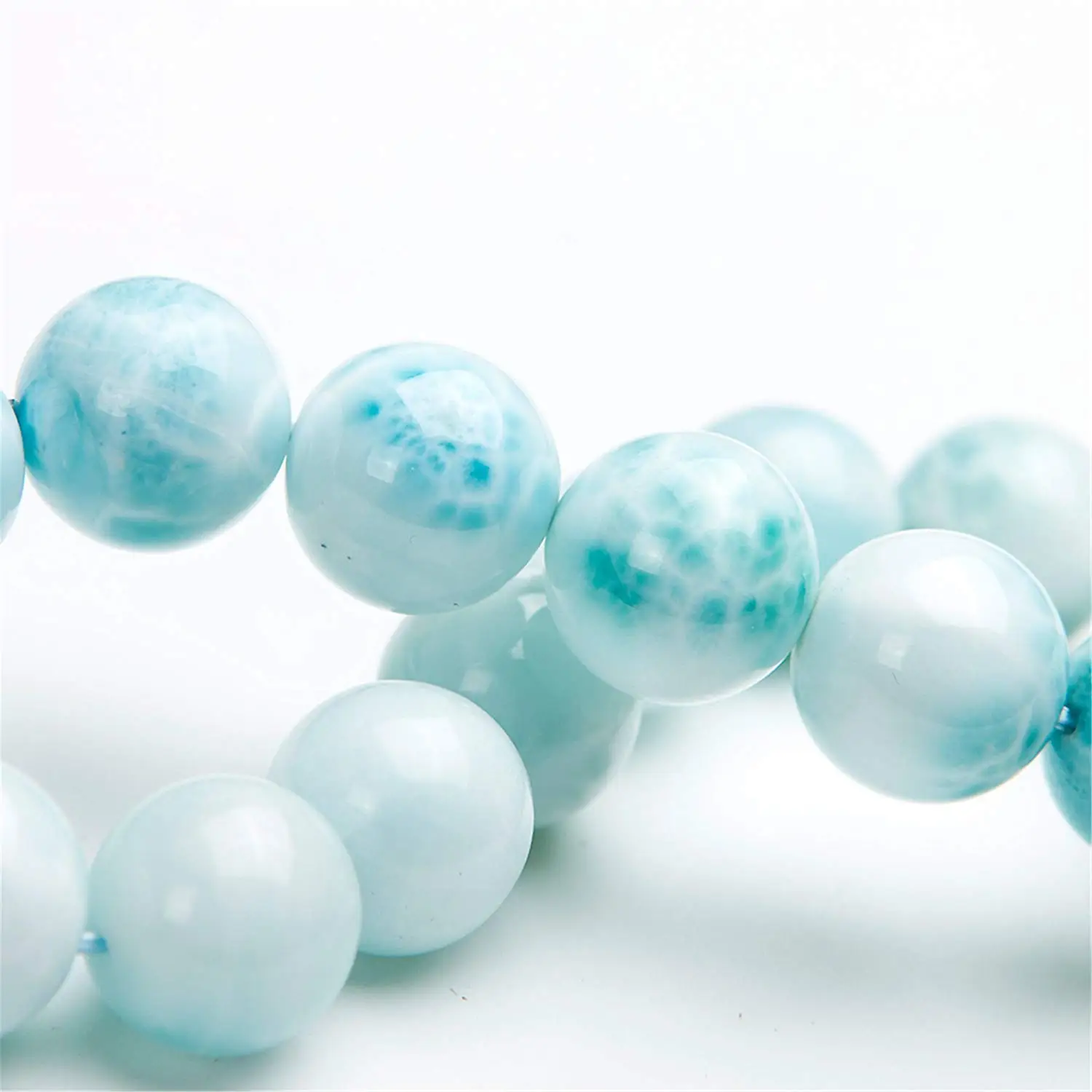 13 мм натуральный Синий Ларимар украшения браслеты с бусинами для женщины мужчины