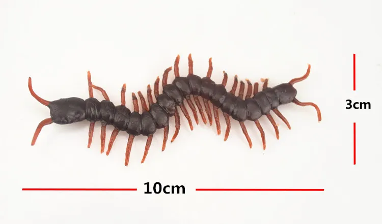 centipede 10 шт. смешной пугающий трюк Шутка игрушки специальная реалистичная модель имитация поддельный Резиновый ТАРАКАН Скорпион геккон змея тараканы игрушка - Цвет: centipede