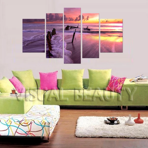 Красивые картины маслом Морской Воды напечатанные художественные холсты для