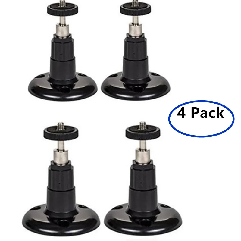 (4 Pack,Black) Security Wall Indoor Outdoor 360 Adjustable Mount Wall/Ceiling Security Bracket for Arlo or Arlo Pro Camera Cam
