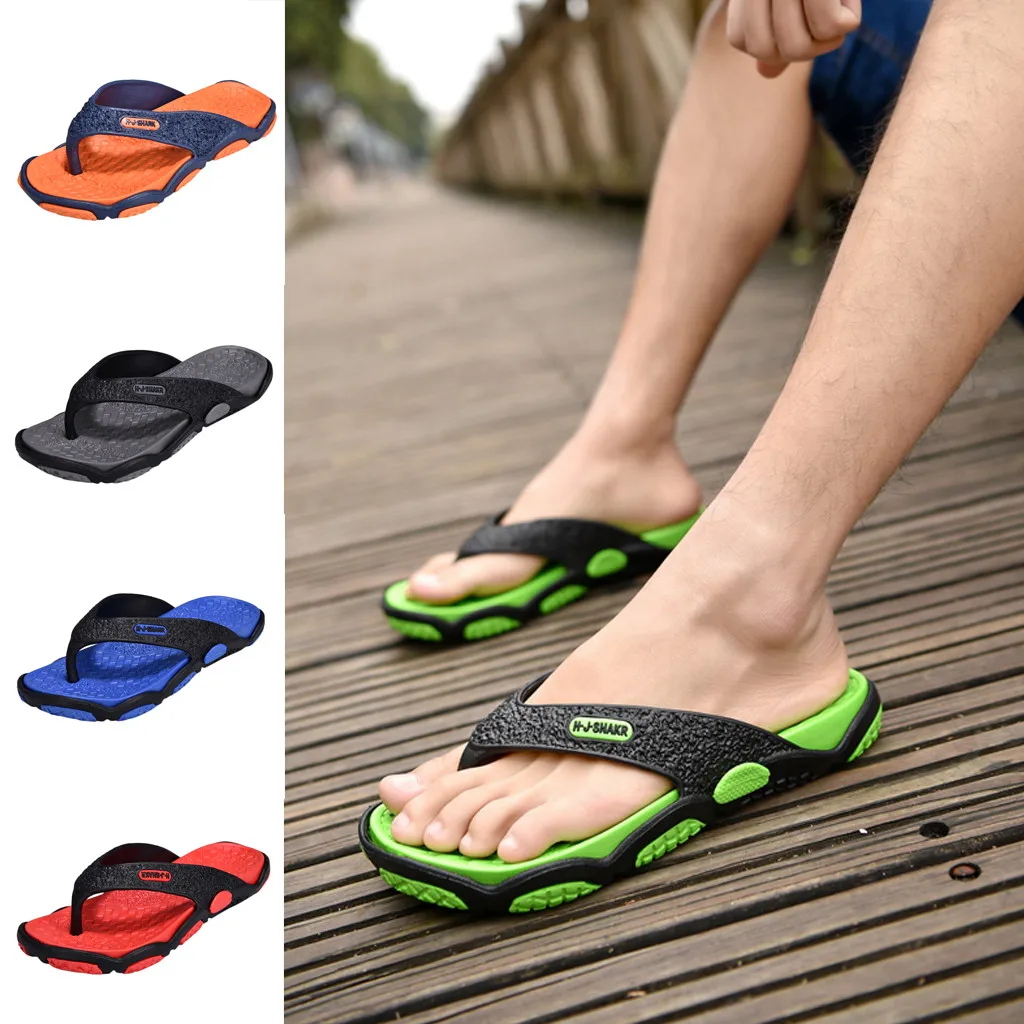 

SAGACE 2020 New Arrival Summer men's shoe Open Toe Slippers Fashion Beach Shoes Massage Bathroom Flip Flops tongs homme ete