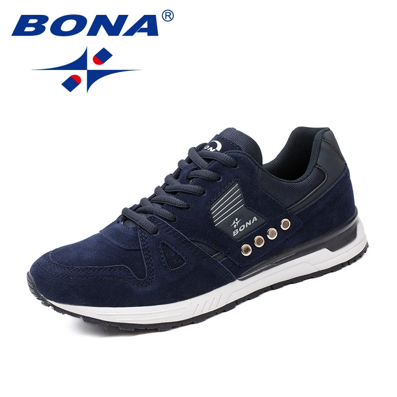 BONA New Classics Style Men Running Shoes Suede Men Athletic Shoes Lace Up Men Jogging Shoes Outdoor Sneakers Fast Free Shipping