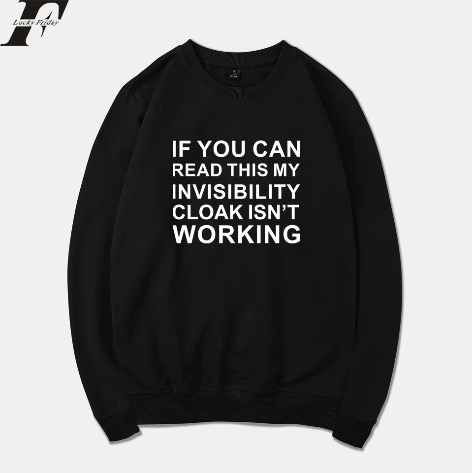 

LUCKYFRIDAYF Invisible Cloak Spring Hoodies Men/Women Sweatshirt Letter Anime Fashion Tracksuit Loose Hoodie Sweatshirt Unisex