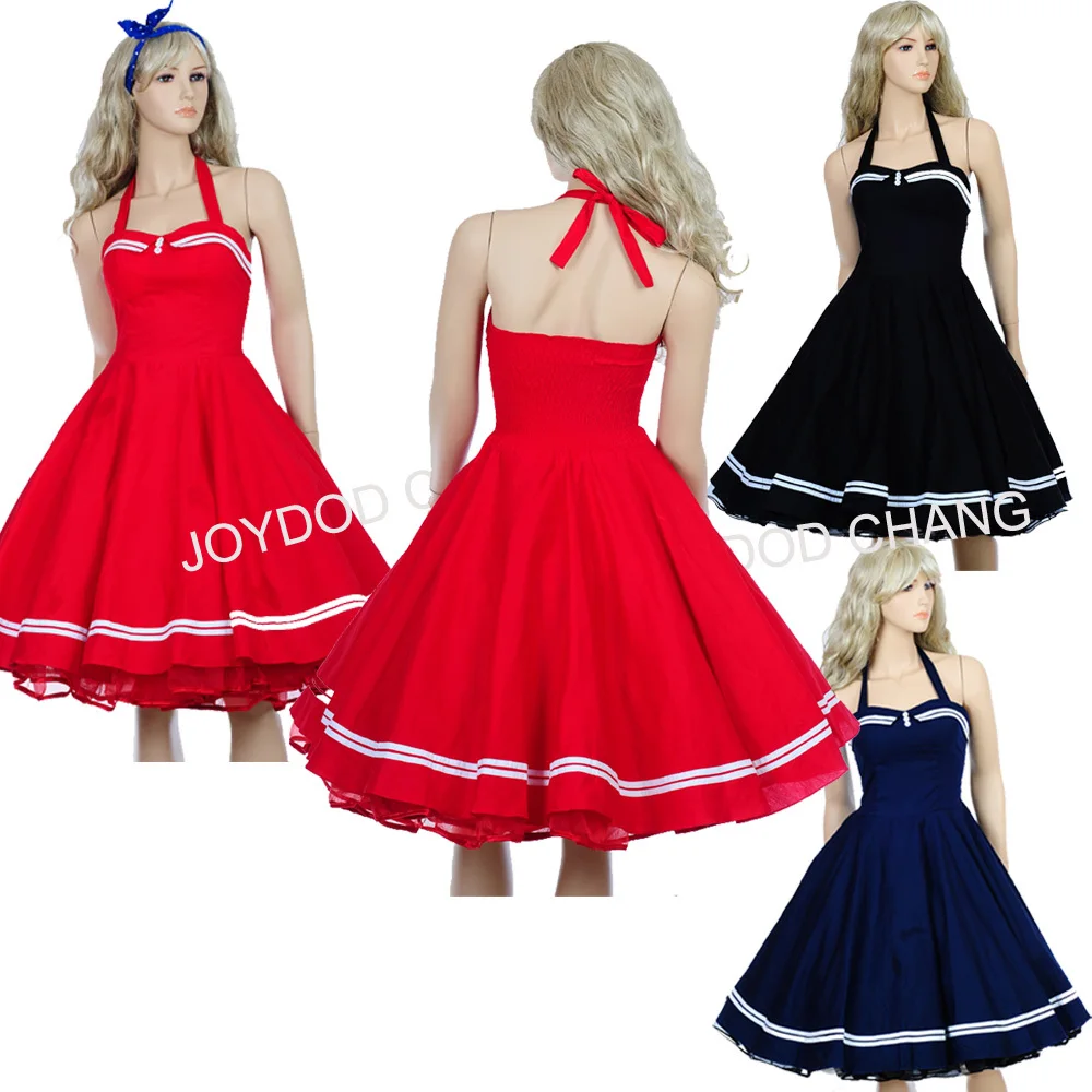Женское винтажное платье летнее хлопковое без бретелек 50s 60s|vestidos de playa|rockabilly