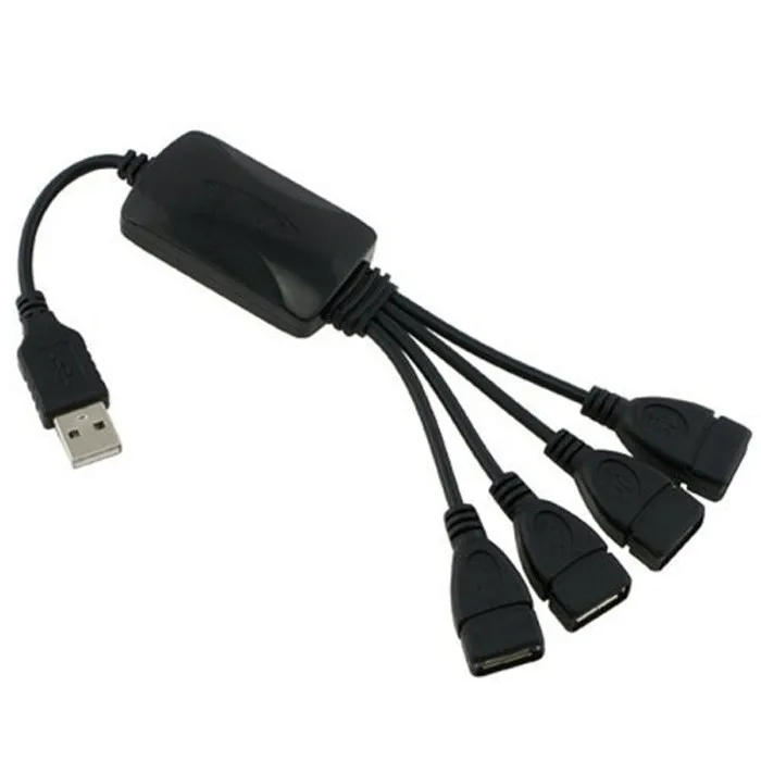 Высокоскоростной 4 USB-порт в 1 usb-хаб 2 0 черный порт USB от до для настольного