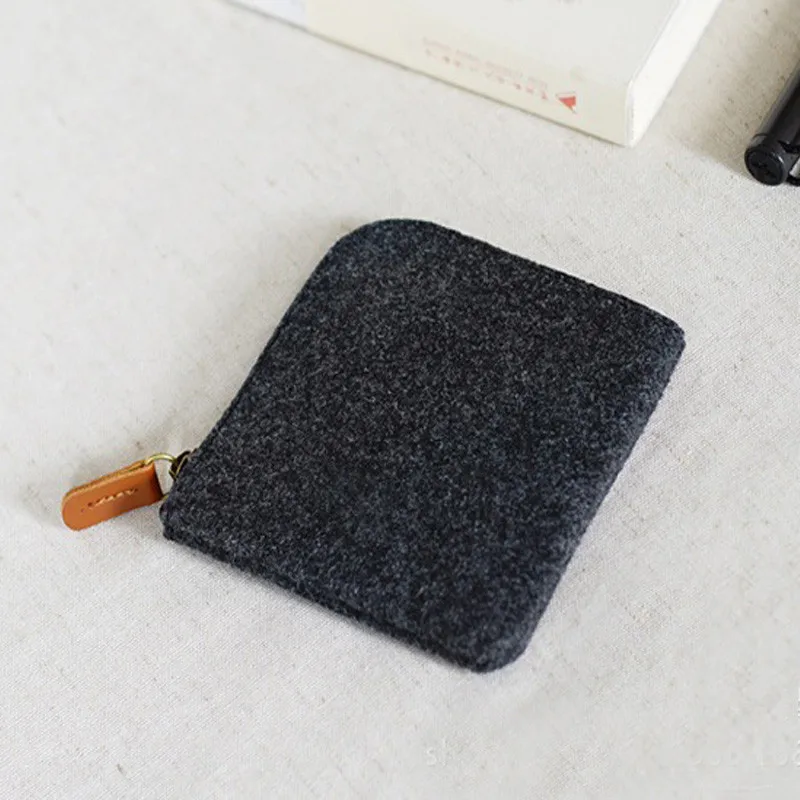 

High Quality Unisex Portable Coin Purse Wallet Fashion Felt Change Bag Credit Card ID Holder Zipper Wallets