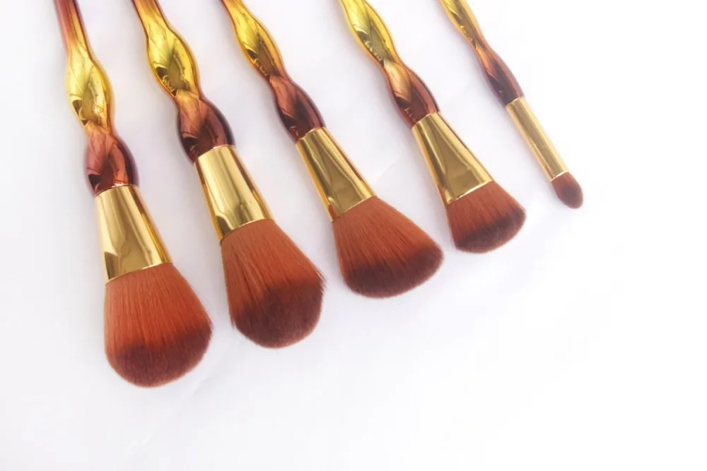 

Lustrous 5pcs gourd shape brush set, Foundation Powder Eyeshadow Kits contour brush makeup brush set