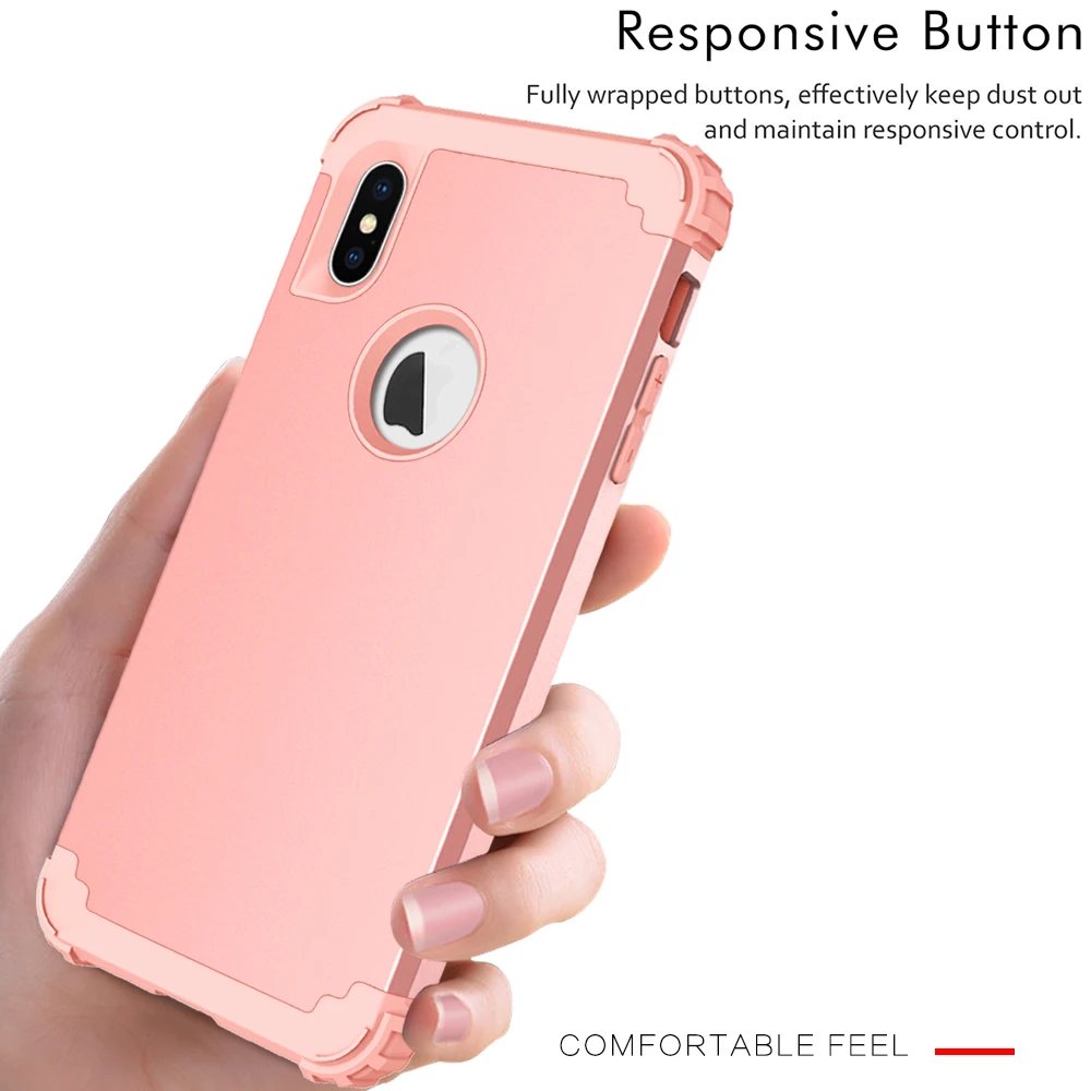 Телефон с противоударной защитой чехол для iPhone XR XS Max X Полный Корпус 3 в 1
