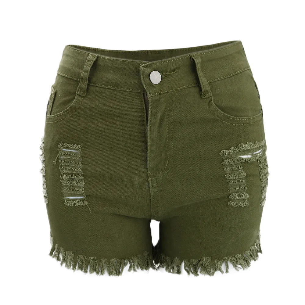 Модные женские летние рваные джинсовые брюки с высокой талией пляжные шорты