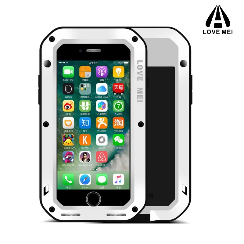Чехол Love mei из алюминия и металла для iphone 7 защитный противоударный чехол +
