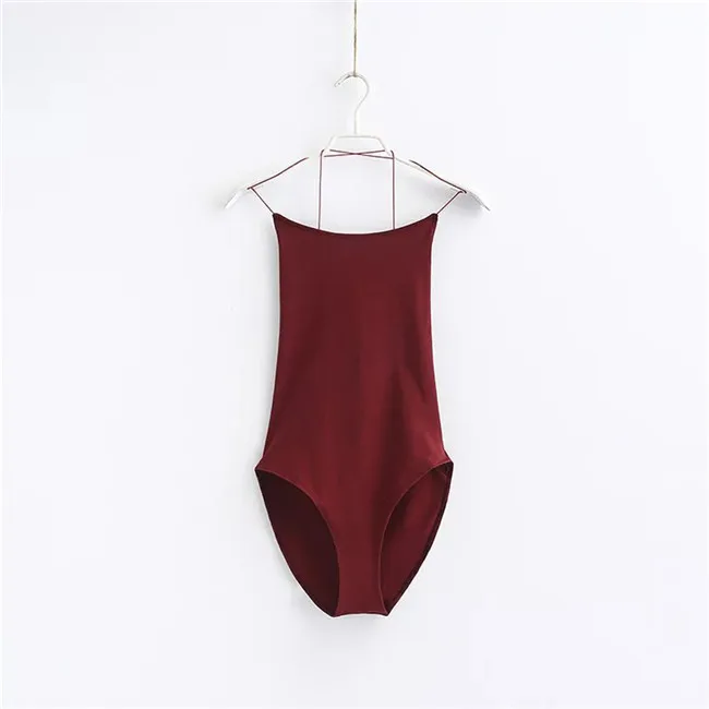wine red Летние женские сексуальные боди, камзол, модные женские топы, открытая спина, перекрещивающиеся лямки, на бретельках, на спине, на шнуровке, женские боди - Цвет: wine red