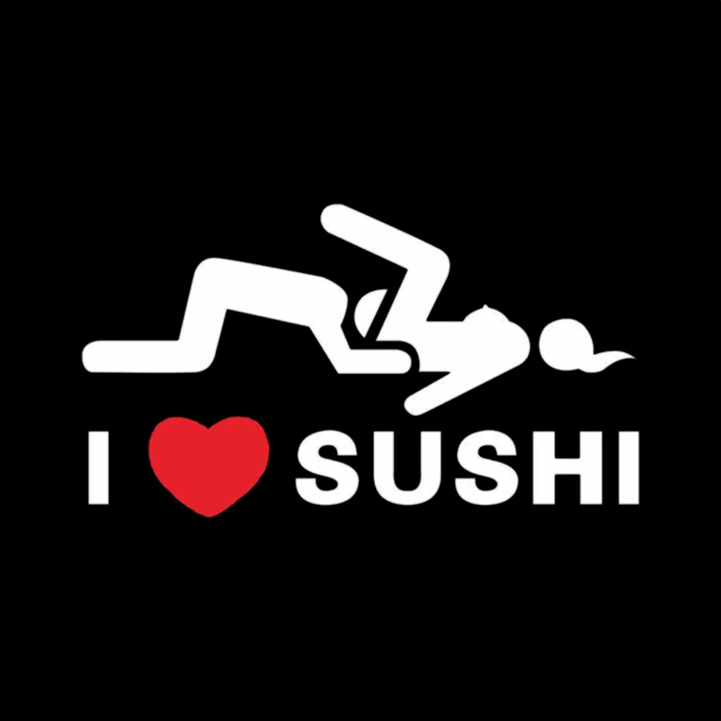 1 ПК Windows бампер Забавный I LOVE SUSHI знак переводная виниловая настенная