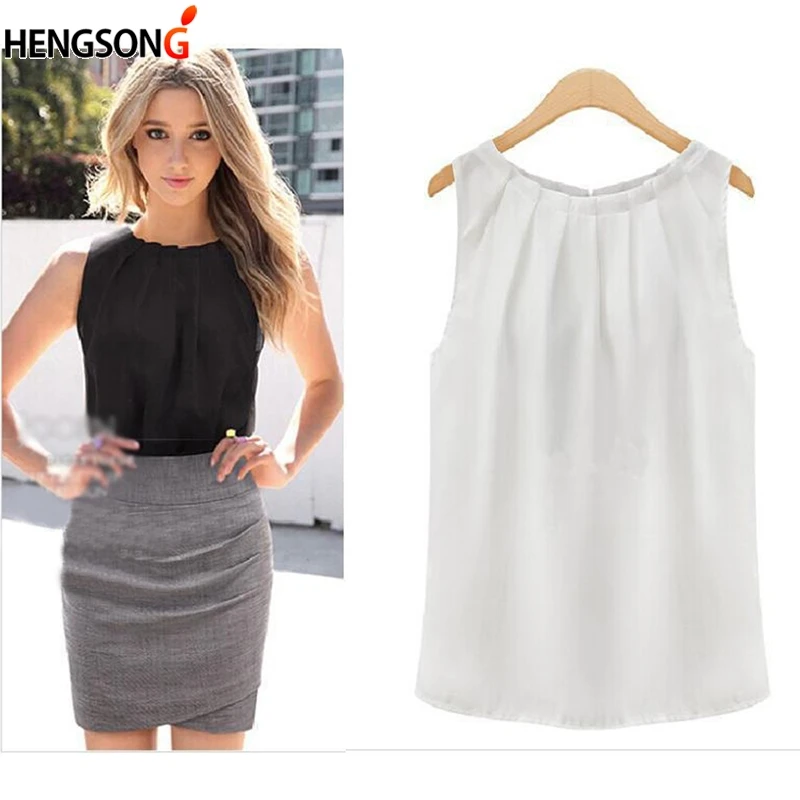 Топы на бретелях женские свободные повседневные шифоновые однотонные