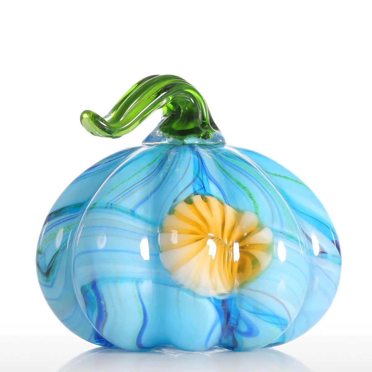 

Tooarts Colorful Pumpkin Gift Glass Ornament Handblown Home Decor Multicolor Office Desktop Decoration Craft Gift Art Figurines