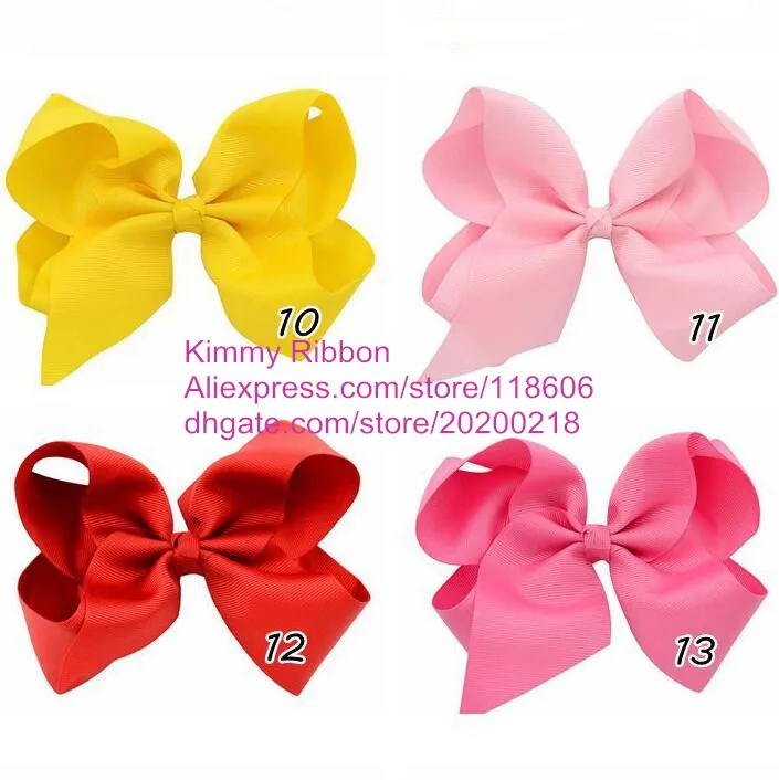 

Free Shipping Wholesale 200pcs Boutique Hair Bow Large 6 in. wide 2" Grosgrain Bow Solid Color Grosgrain Hair Bow