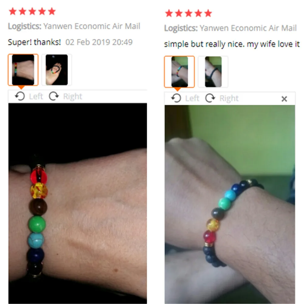 Топ 7 Чакр браслет Мужская Черная Лава Исцеление баланса бусины рейки Будда