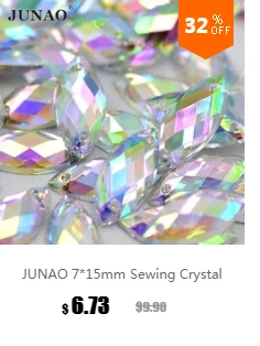 JUNAO 1 ярд 3 ряда SS8+ SS16+ SS8 Серебряная основа прозрачное стекло AB Стразы цепочка для шитья хрустальных бусин Аппликация отделка стразы цепочка для чашки