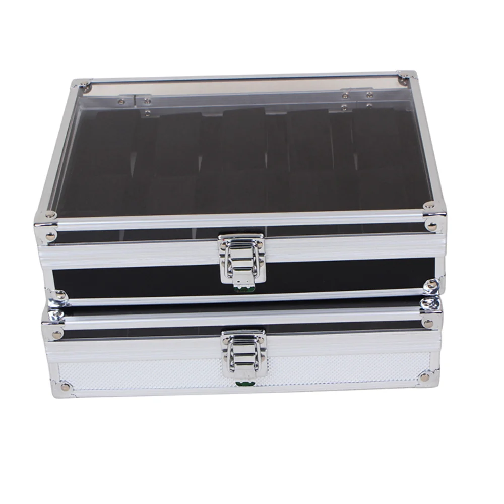 Watch box 10 grid watch holder storage jewelry display rectangular fashion style aluminum | Наручные часы