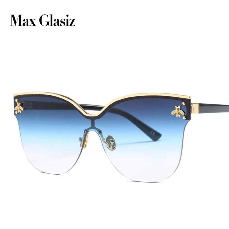 Max Glasiz 2018 Новые солнцезащитные очки кошачий глаз металлическая большая оправа