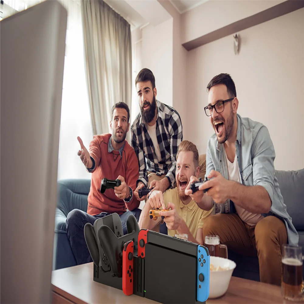 Зарядная док станция для Nintendo Switch NS Joy Con ручки одновременно Зарядное устройство