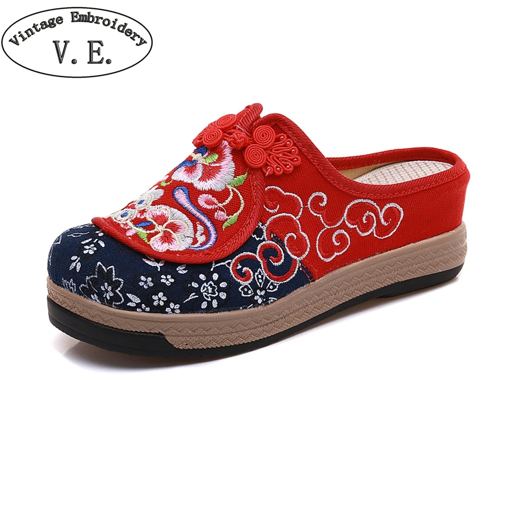 Летняя женская обувь ручной работы парусиновые шлепанцы с закрытым носком