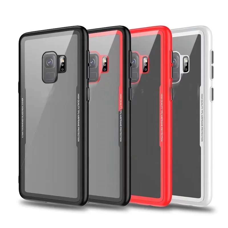 0.7MM 9H Real Tempered Glass Case For Iphone XR XS MAX X 8 7 Plus 6 6S SE 5 5S Galaxy Note 9+Soft TPU Side Cover 1PCS |