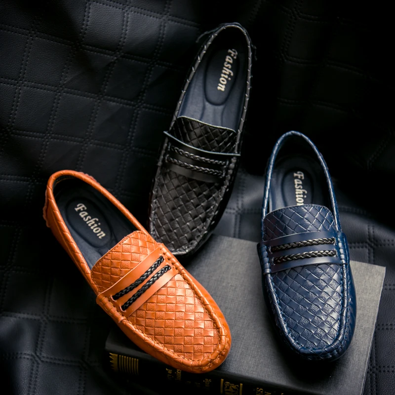 Audorci 2018 Spring Men's Fashion Handmade Loafers Shoes Man Boat Driving Peas Shoe Men Light Flats Size 38-44 | Обувь