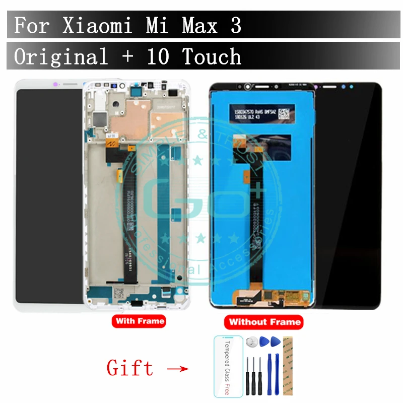 Оригинальный экран Xiaomi Mi Max 3 ЖК дисплей + рамка 10 Сенсорная панель дигитайзер