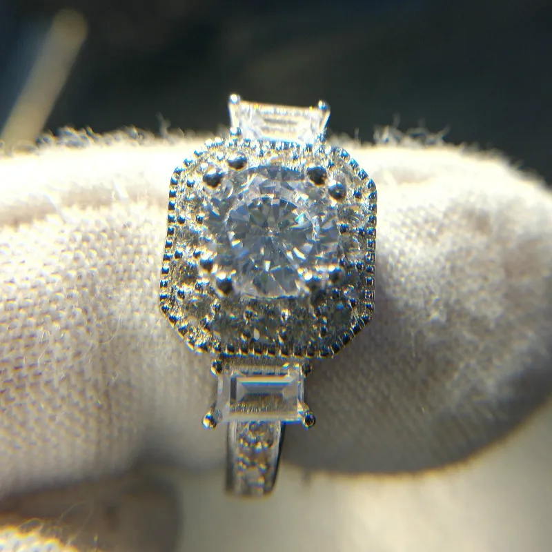 

Eleple Watch style Rings For Men women wholesale ring AAA cubic zirconia Wedding gifts fashion Jewelry White Gold color VSR227