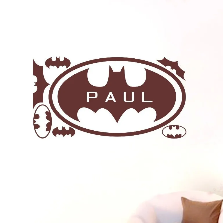 Специальные Новые персонализированные наклейки на стену с именем Бэтмена для