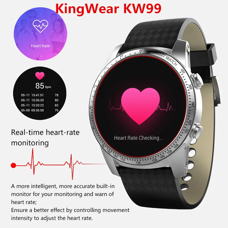 2019 Горячая KW99 Смарт-часы 1 39 дюймов MTK6580 4 ядра 1. 3g Гц андроид 5 400 мА/ч 2 0 мега