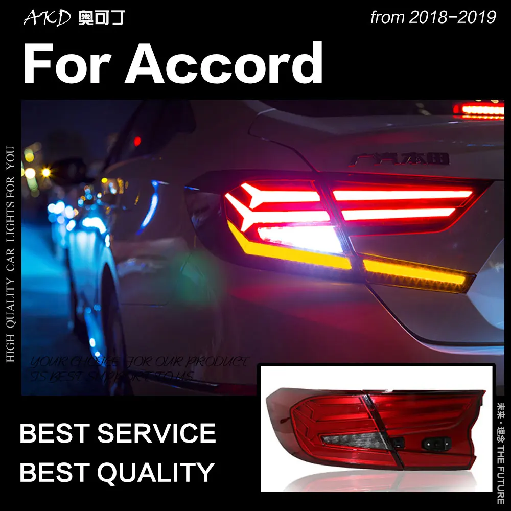 АКД Автомобиль Стайлинг для Accord задние фонари- Accord светодиодный задний фонарь дневные ходовые огни тормоза Обратный Авто аксессуары