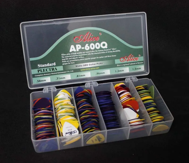 600 шт Алиса AP 600Q матовые ABS гитарные стандартные медиаторы с корпусом 0 58/0 71/0 81/0 96/1