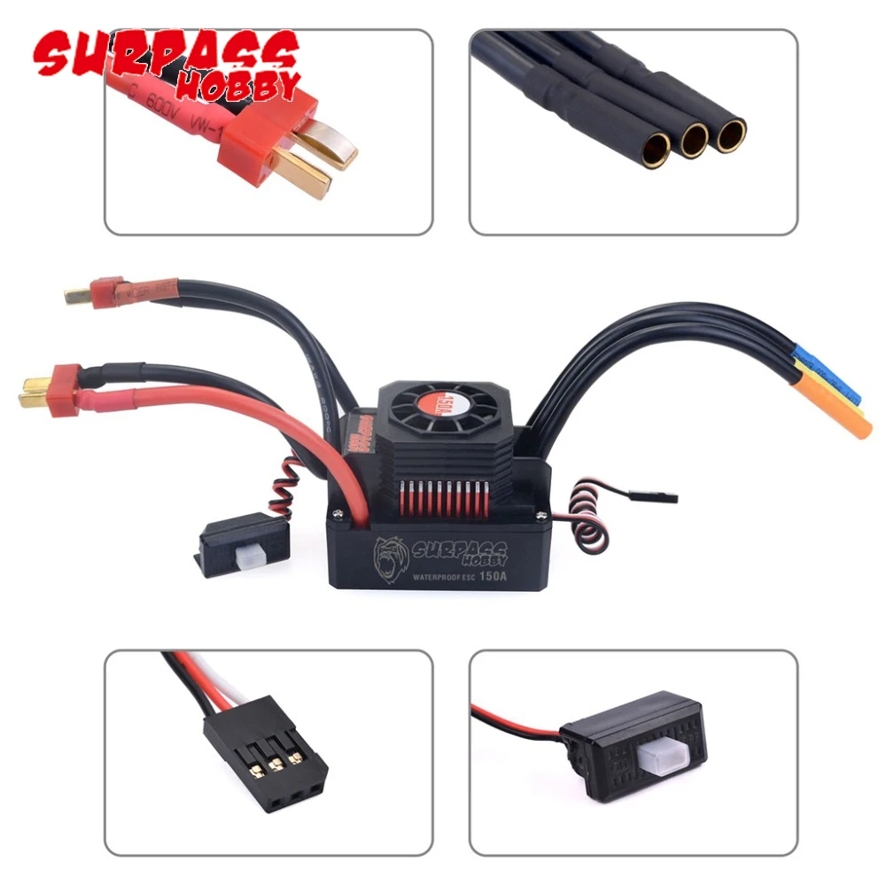 SURPASS HOBBY 4076 2000KV/2250KV водонепроницаемый бесщеточный двигатель с 120A/180A бесщеточный ESC для 1/8 RC дрейф гоночный автомобиль
