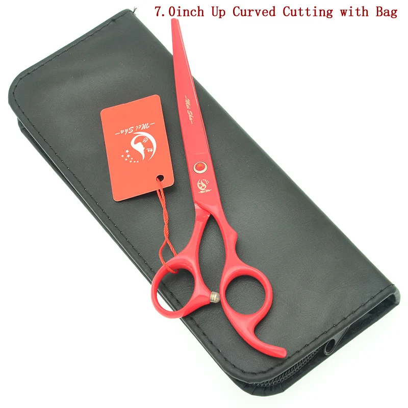 HB0148 with Bag Meisha 7 дюймов Высокое качество Изогнутые Ножницы для ухода за домашними животными набор ножницы для стрижки собак Япония 440c инструменты для красоты щенков HB0137 - Цвет: HB0148 with Bag