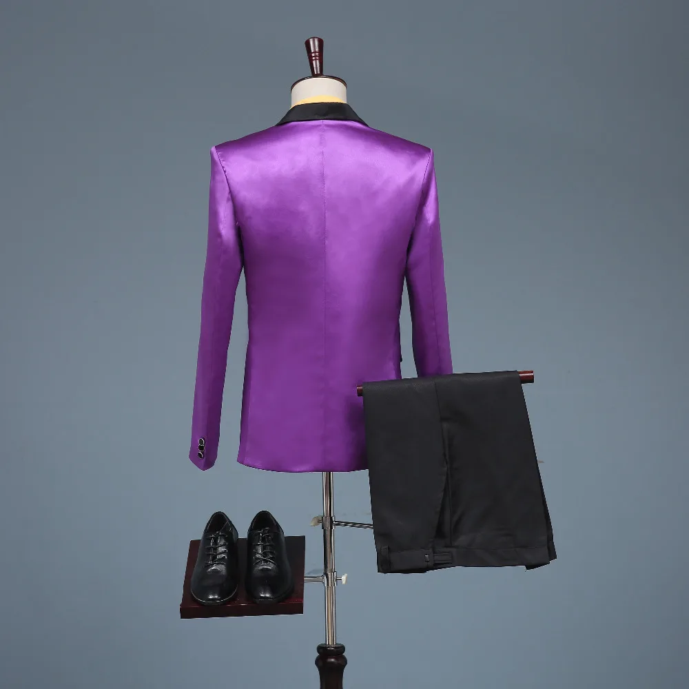 Формальные костюмы для взрослых мужчин фиолетовые красные блейзеры с цветами