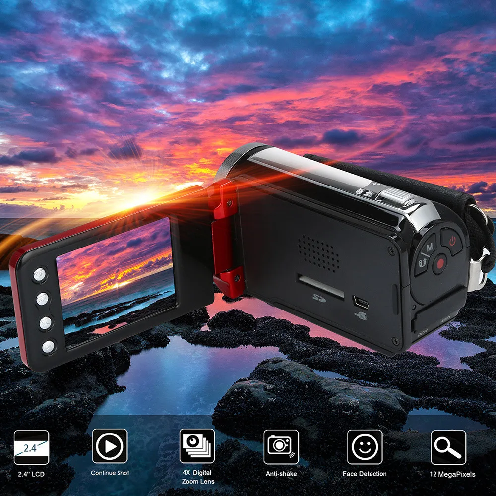 Видеокамера HD 1080 P Портативная Цифровая камера 4X цифровой зум Мини камера носимые устройства подводная камера foto камера