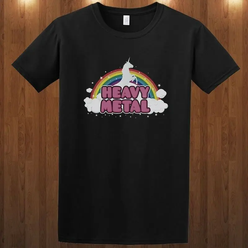 Тяжелый металлический Радужный Единорог пародия футболка смешной мем